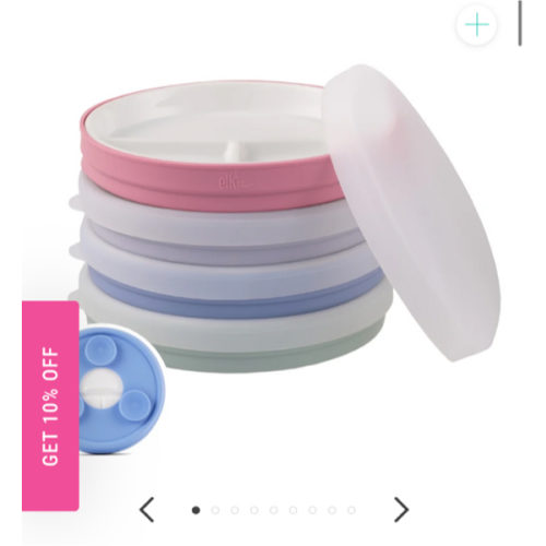 6.7"/16cm Porcelain Divided Plates Suction Sleeve + Lids
