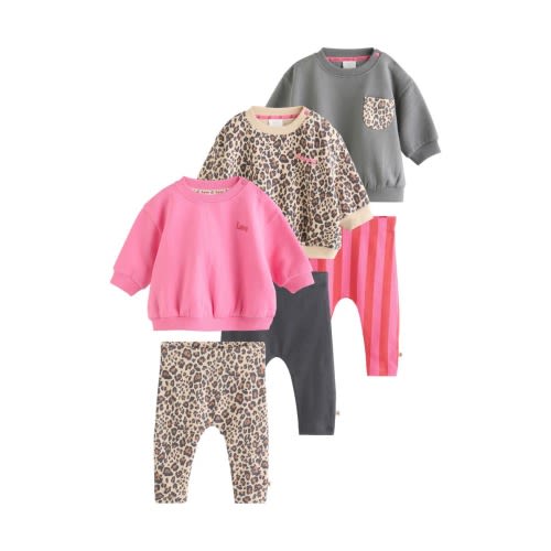 6-Pack Assorted Sweatshirts & Leggings Set, 6-9M