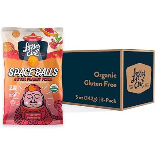 LesserEvil Outer Planet Pizza Space Balls, Premium Quality, Minimally Processed, No Vegetable Oil, 5 oz, Pack of 3