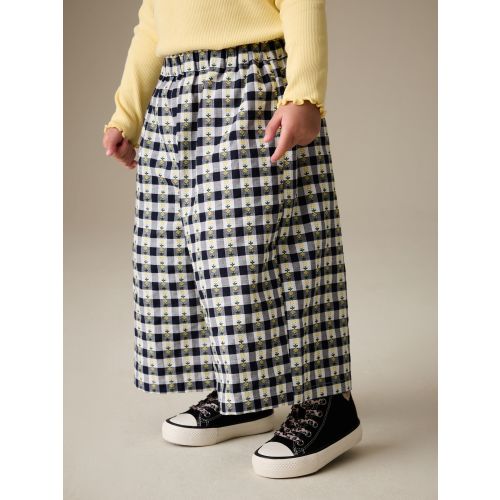 Black/White Floral Gingham Trousers 3-6M