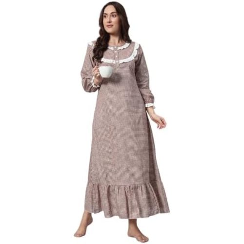 Nightgowns for Women, Soft 100% Cotton Victorian Style Nightgowns, Comfy Long-Sleeve Ladies Sleepwear Gown for Mom