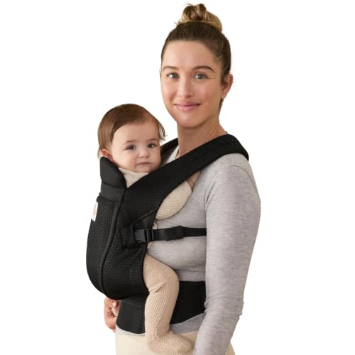 Ergobaby Omni Lite Mesh Carrier for Babies 0-24 Months | Ergonomic Infant Carrier with Head and Neck Support, Hip-Healthy Positioning, Onyx Black