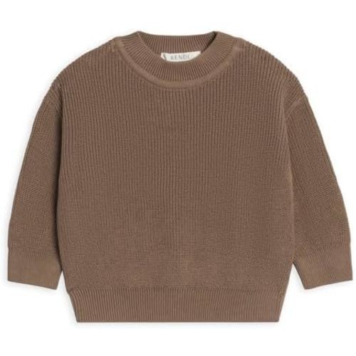 6-12 month Taupe Colored Organics Baby and Kids Organic Cotton Knit Sweater - Long Sleeve Knit Pullover