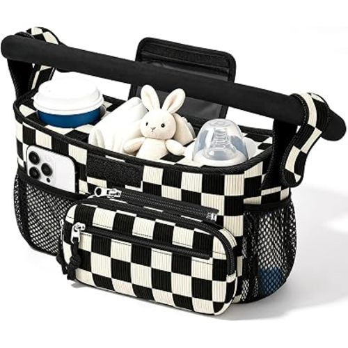 Femuar Universal Stroller Organizer, Stroller Caddy with Cup Holder