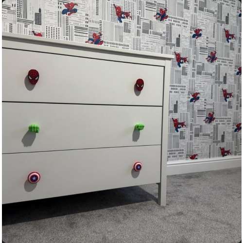 Marvel inspired Superhero Drawer Pulls – Kids Room Cabinet Knobs – Nursery Decor – Avengers, SpiderMan,Captain America – Comic Book Hardware