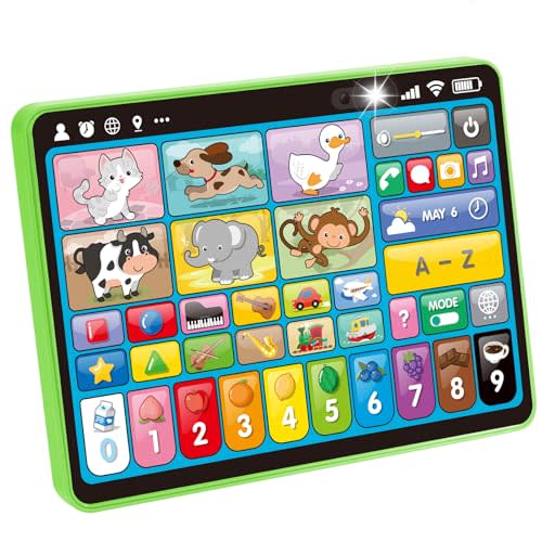 hahaland 5-Language Learning Tablet for Toddlers 1-3  New Version Educational Toy with Sounds & Speech Therapy  Early Development for Boys, Girls, Baby, Toddler, Ages 1 2 3