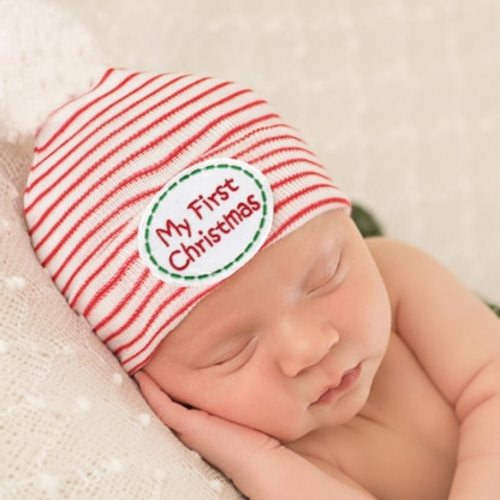 Newborn Pom Hat, My First Christmas