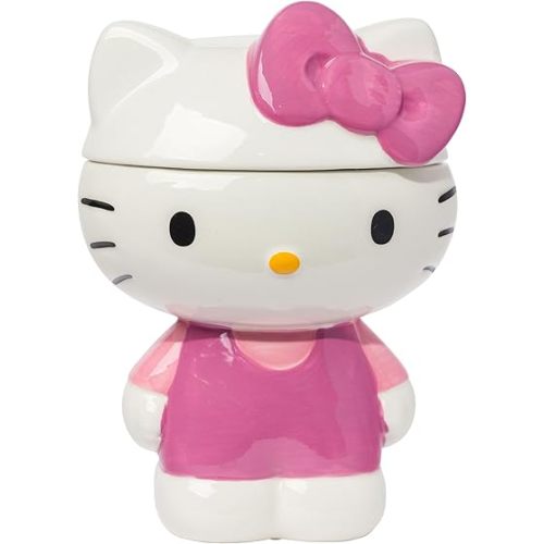 Silver Buffalo Sanrio Hello Kitty 3D Sculpted Ceramic Cookie Snack Jar (Large)