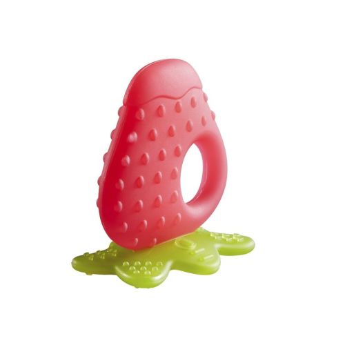 Bc Babycare Baby Teether Food Grade Silicone Fruit Shaped with Portable Storage Box 0–36 Months Strawberry