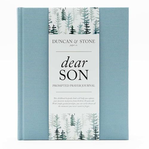 DUNCAN & STONE PAPER CO. Baby Memory Book - Childhood Memory Book For Milestones - Mom and Me Journal w/Prompts, Photos & More - Newborn Keepsake Gifts (Blue,230 Pages)