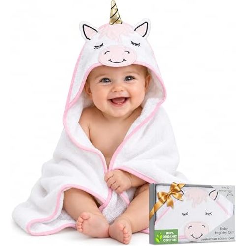 100% Organic Cotton Baby Toddler Bath Towel Ultra-Soft 33x33 in