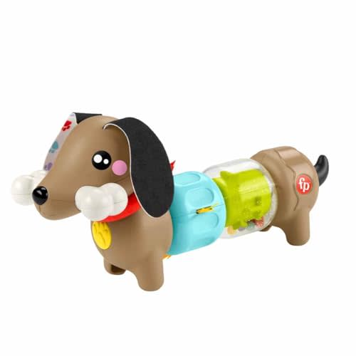 Fisher-Price Activity Puppy with Sounds and Twists, Motor Aid Toy with Different Textures and Colors, for Babies +6 Months (HTW91)