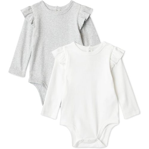 Amazon Essentials Baby Girls' Long-Sleeved Ruffle Bodysuits, Size: 6-9M