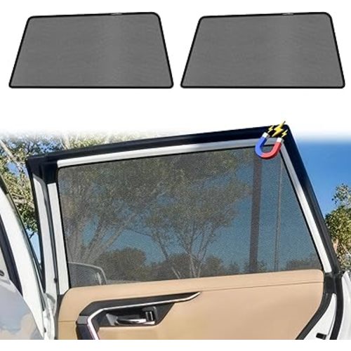 KUST Car Window Shades for 2019-2025 Toyota RAV4 Accessories, Breathable Mesh Magnetic Window Covers, Rear Back Side Window Sun Shades UV Block Privacy Protection for Baby Camping Napping 2PCS