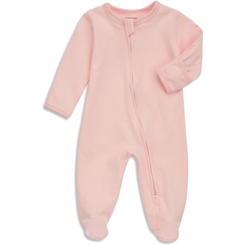 Aablexema Baby Pajamas Footie with Mitten Cuffs - Unisex Newborn Double Ways Zipper Cotton Outfit Infant Jammies