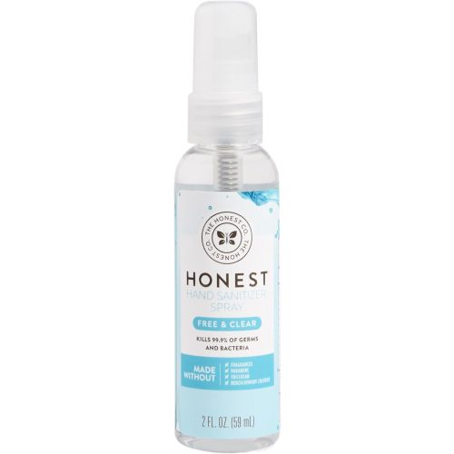 The Honest Company Plant-Based Hand Sanitizer Spray, Kills 99.9% of Germs, Hypoallergenic, Quick-drying, Moisturizing, Fragrance-Free, 2 fl oz