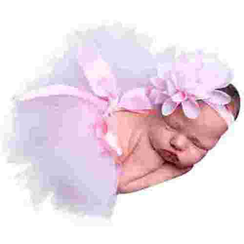 Quacc Tutu Skirt and Flower Headband Outfit Set (Infant baby Girl)
