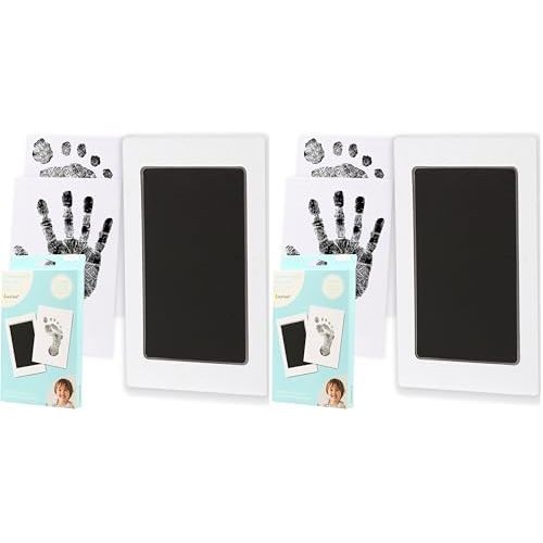 Pearhead M/L Clean-Touch Baby Ink Pad, No Mess Inkless Baby Safe Ink, DIY Handprint and Footprint Keepsake, Black, Medium/Large (Pack of 2)