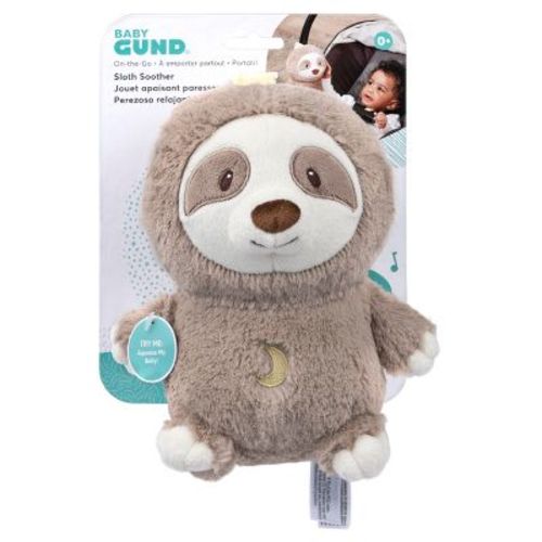 Baby GUND Lil’ Luvs On the Go Sloth Soother for Babies and Newborns, Plush Sloth Stuffed Animal Sound Toy, Brown/Cream, 6”