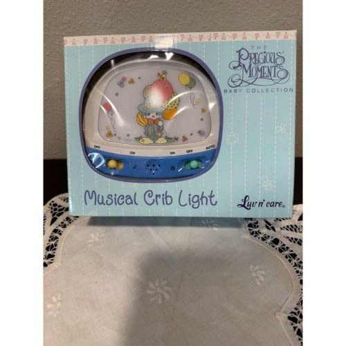 NIB 2000 Musical Crib Light by Lun N Care Clown Precious Moments 4 melodies