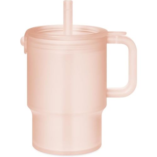 Olababy Silicone Tumbler with Handle & Straw, Toddler Sippy Cup, Coral 11oz
