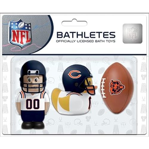 Baby Fanatic Bath Toys 3 Pack - Chicago Bears - Officially Licensed NFL Toy Set for Babies