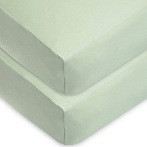 TL Care Printed 100% Cotton Knit Fitted Crib Sheet - Celery - 2pk