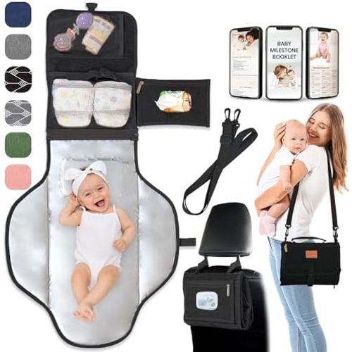 Portable Changing Pad for Newborns, Travel Diaper Changing Pad - Waterproof, Foldable & Detachable Diaper Changing Station for Baby Registry Search