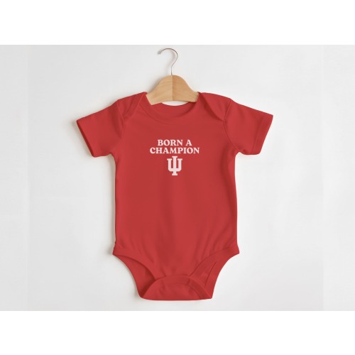 Born A Champion | IU Onesie | Football Baby | Indiana Baby Gift