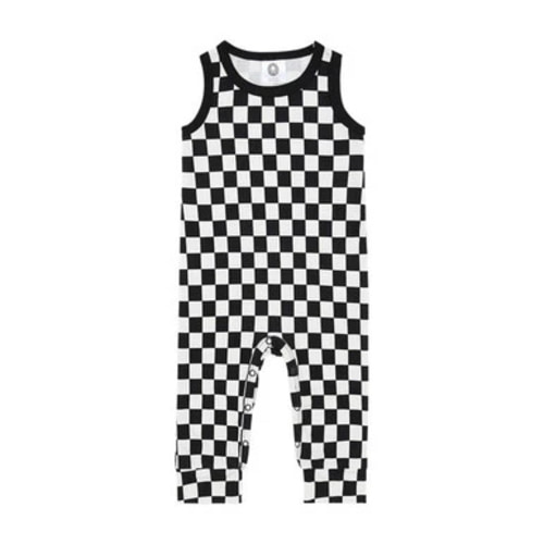 Black & White Checkerboard baby romper – Metallimonsters
