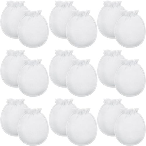 9 Pairs Newborn Baby Boys Girls Mittens 0-6 Months Infant Toddler Mittens No Scratch Solid Color Gloves