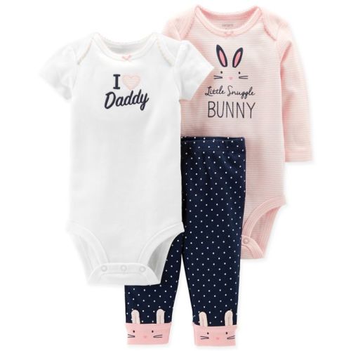 carter's® Size 3M 3-Piece "I ♥ Daddy" Bodysuit and Pant Set in Pink