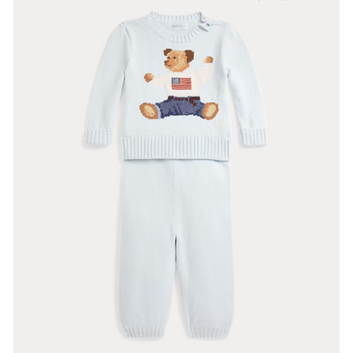 Polo Bear Cotton Sweater & Pant Set