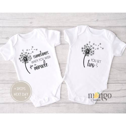 Set of 2 Baby Onesies® Brand Twin Baby Shirt Twins Baby Gift for Twin Gift Twins Baby Shower Pregnancy Announcement Cute Twins Reveal 958