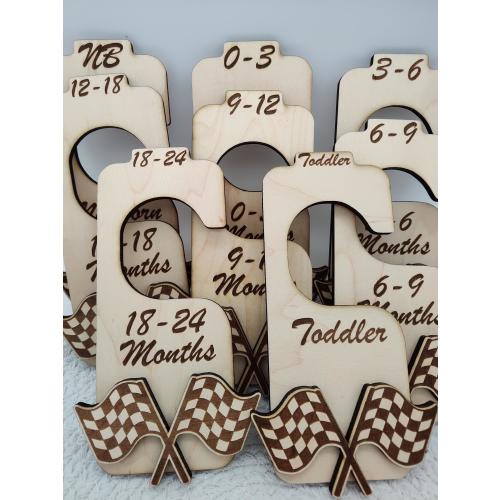 Checkered Flag Baby Closet Dividers | Racing Theme Nursery Organizer | Baby Hanger Dividers | Baby Boy Nursery | Baby Shower Gift