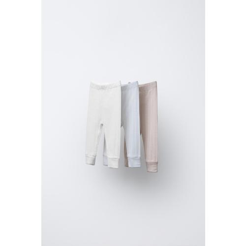 THREE-PACK RIBBED LEGGINGS - Multicolored | ZARA United States