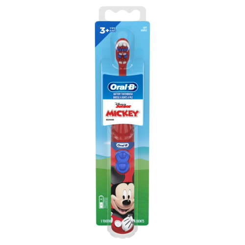 Oral-B Kid's Battery Toothbrush featuring Disney's Mickey Mouse, Soft Bristles, for Kids 3+