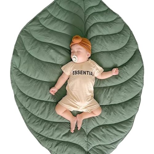 Rehomy Leaf Baby Play Mat Nursery Rug Infants Floor Tummy Time Mat Cushion Crawling Carpet for Toddlers Kid Room Decoration