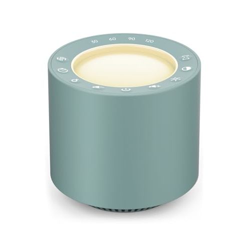 Sleep Sound Machine: Red Light Therapy White Noise Sound Machine with 38 Soothing Sounds & Calming Womb Soother, Memory Function, Dimmable Nursery Night Light with Timer for Baby Adult Gift (Slate)