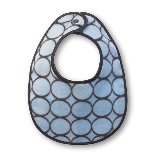 Baby Bib - Brown Mod Circles on Pastel Blue - While supplies last! – SwaddleDesigns