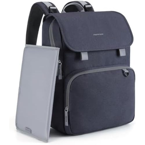 mommore Diaper Bag Backpack Unisex Baby Bag Large Diaper Bag with Changing Pad, Insulated Pockets, Stroller Buckles, Durable Travel Backpack with Luggage Strap