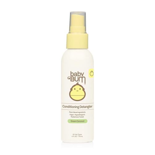 Sun Bum Baby Bum Conditioning Detangler Spray - Leave-In Conditioner Treatment with Soothing Coconut Oil - Natural Fragrance - Gluten Free and Vegan - 4 oz