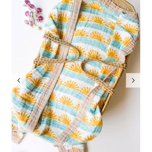 Sun + Wave Sand Trim – Limited Release Organic Baby Blanket | Coca + B – Coca + B.