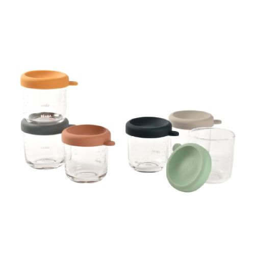 Beaba Set Of 6 Glass Portion Jars 250ML Assorted