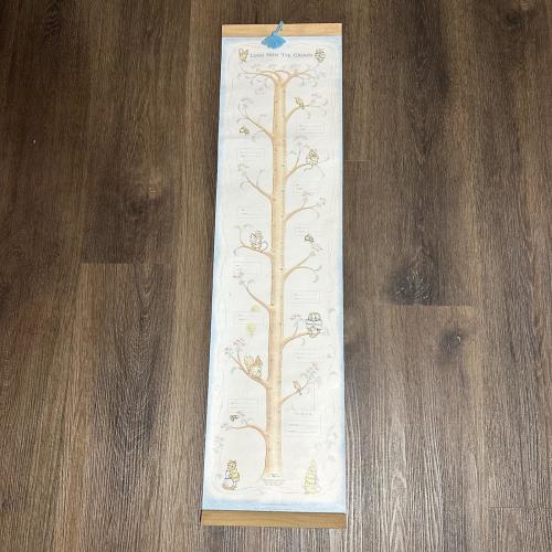 Vtg 70s Beatrix Potter Growth Chart 1976 Woodland Animals Tree Wall Hanging 37"