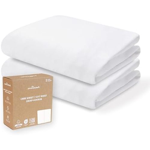 Organic Cotton Baby Crib Sheets Girl, Boy - 2pk Toddler Bed Sheets, White