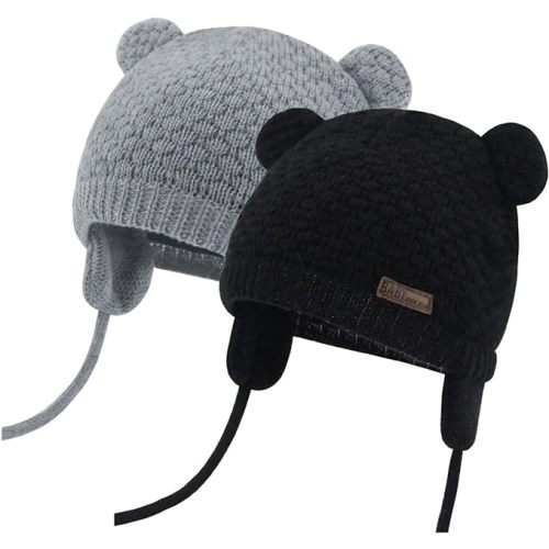 Duoyeree Kids Baby Hat Soft Warm Cable Knit Beanie