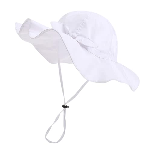 Baby Girl Sun Hat with UPF 50+ Outdoor Adjustable Beach Hat with Wide Brim Bucket Hats