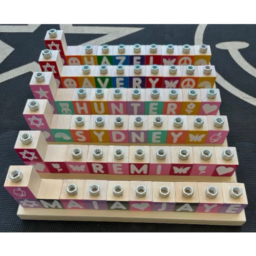 Personalized Block Menorah