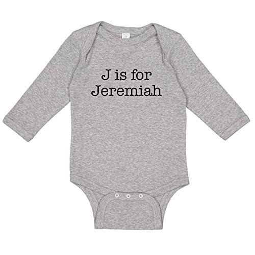 J is for Jeremiah Long Sleeve Baby Infant Bodysuit